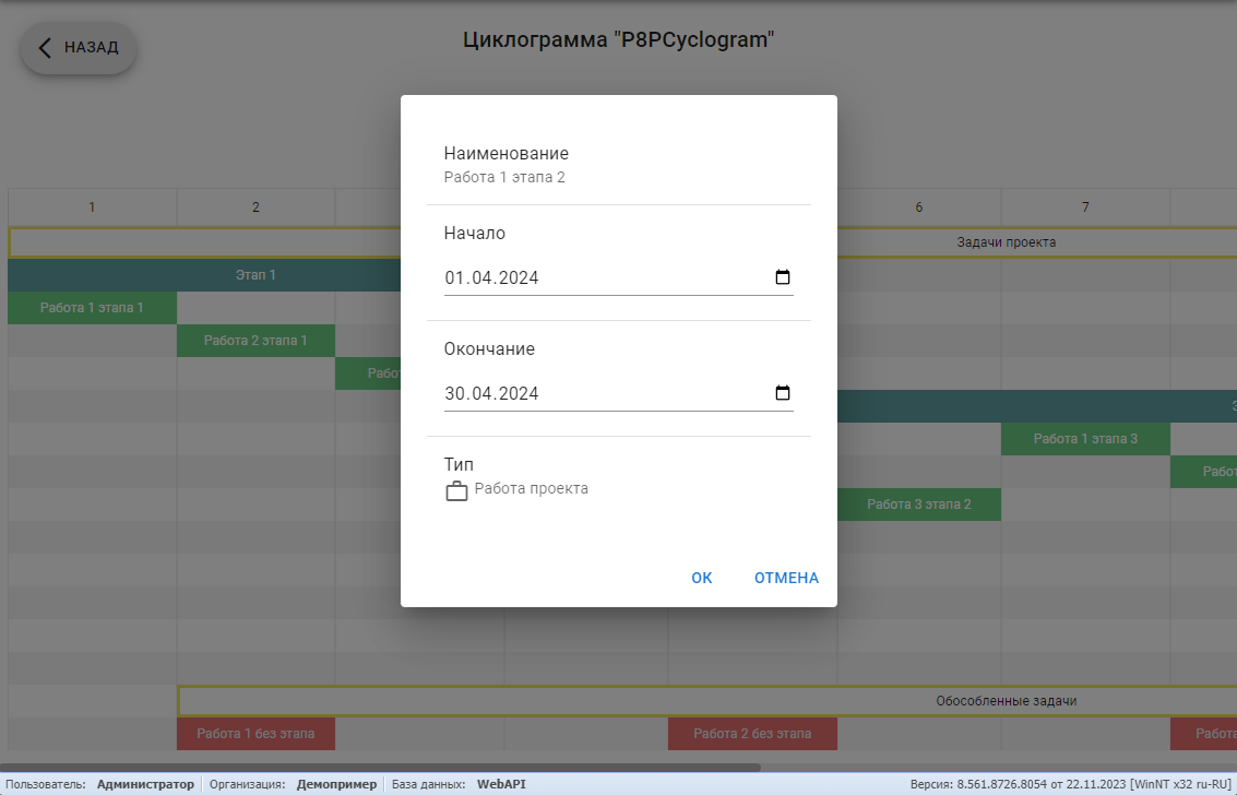 Пример P8PCyclogram